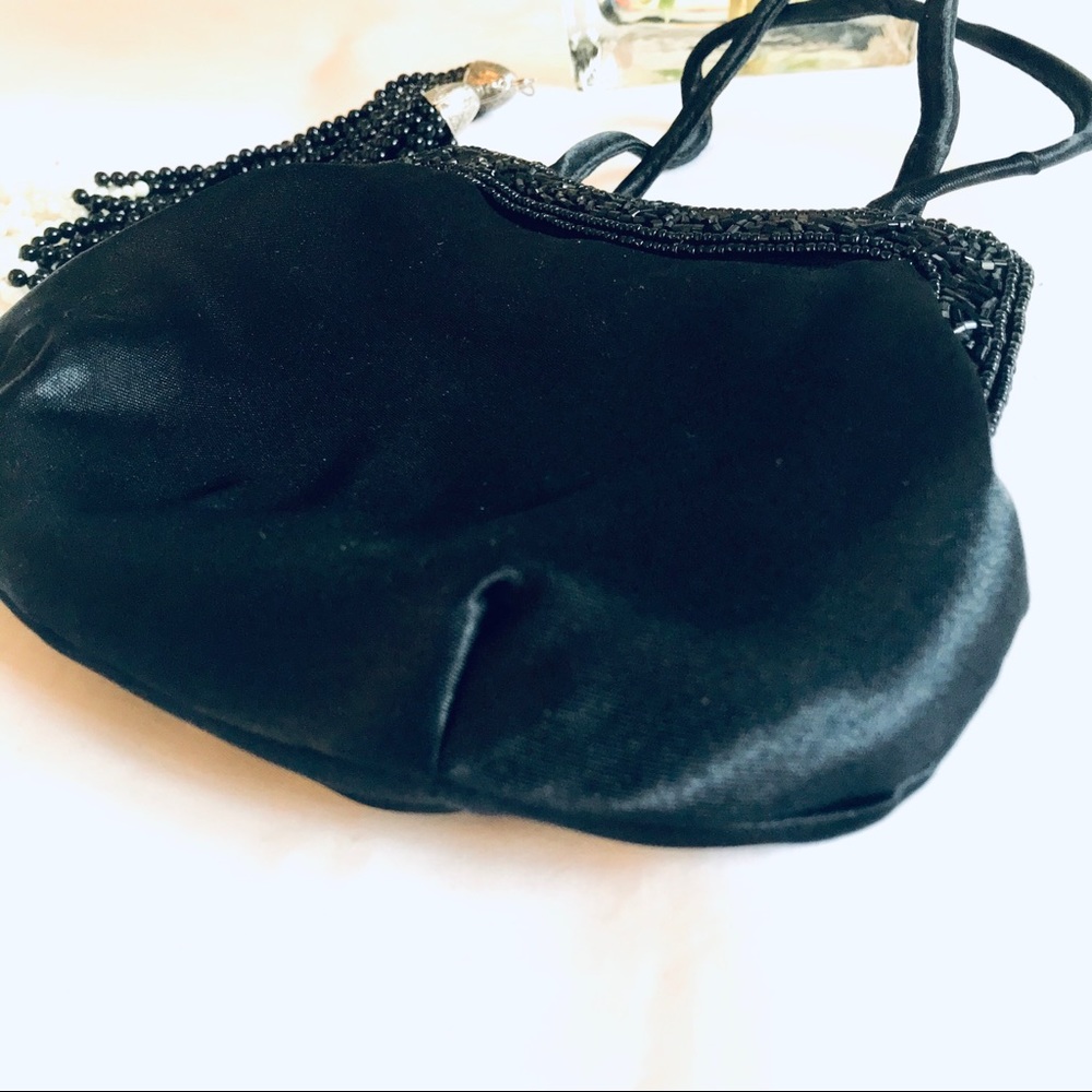 Beaded Clutch Wristlet - Black